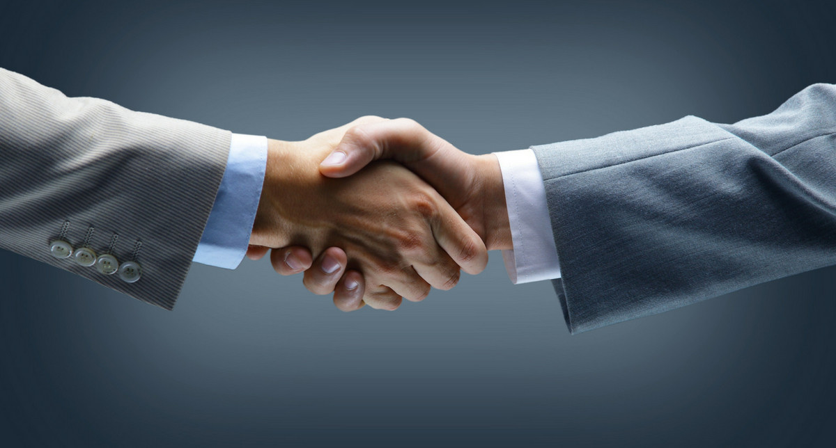 Business partners shaking hands